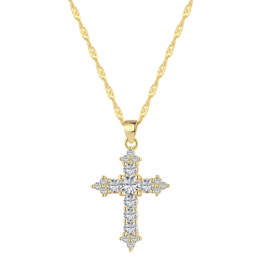 [AuraEcho]Delicate Cross Shape Necklace