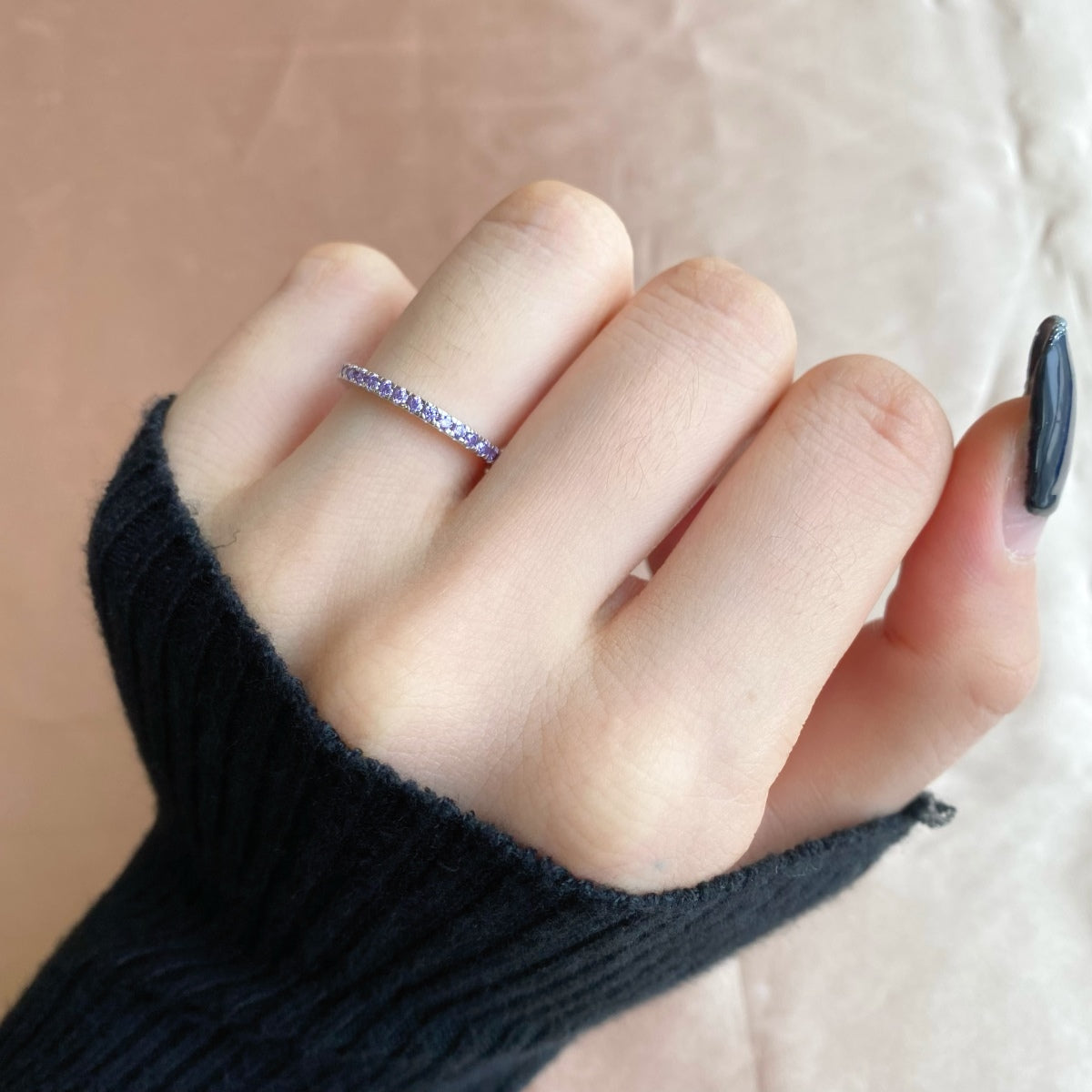 [AuraEcho]Delicate Sparkling Round Cut Daily Ring