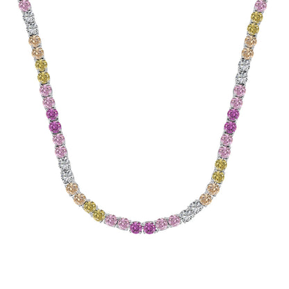 [AuraEcho]Delicate Colorful Tennis Necklace