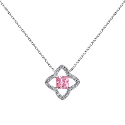 [AuraEcho]Exquisite Flower Shape Princess Cut Necklace