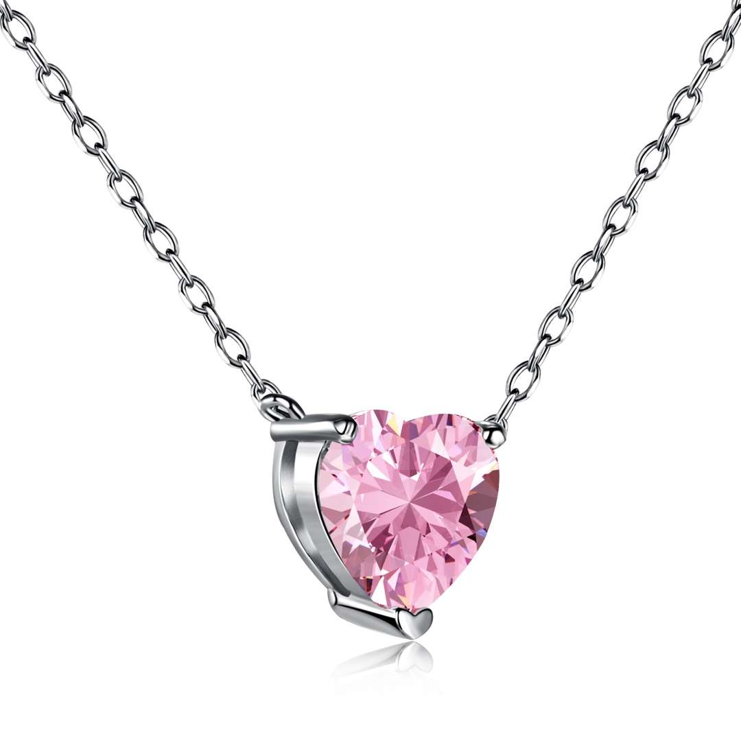 [AuraEcho]Heart Shape Main Stone Pendant Collarbone Necklace