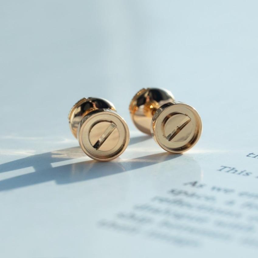 [AuraEcho]LOVE EARRINGS PINK GOLD 10MM