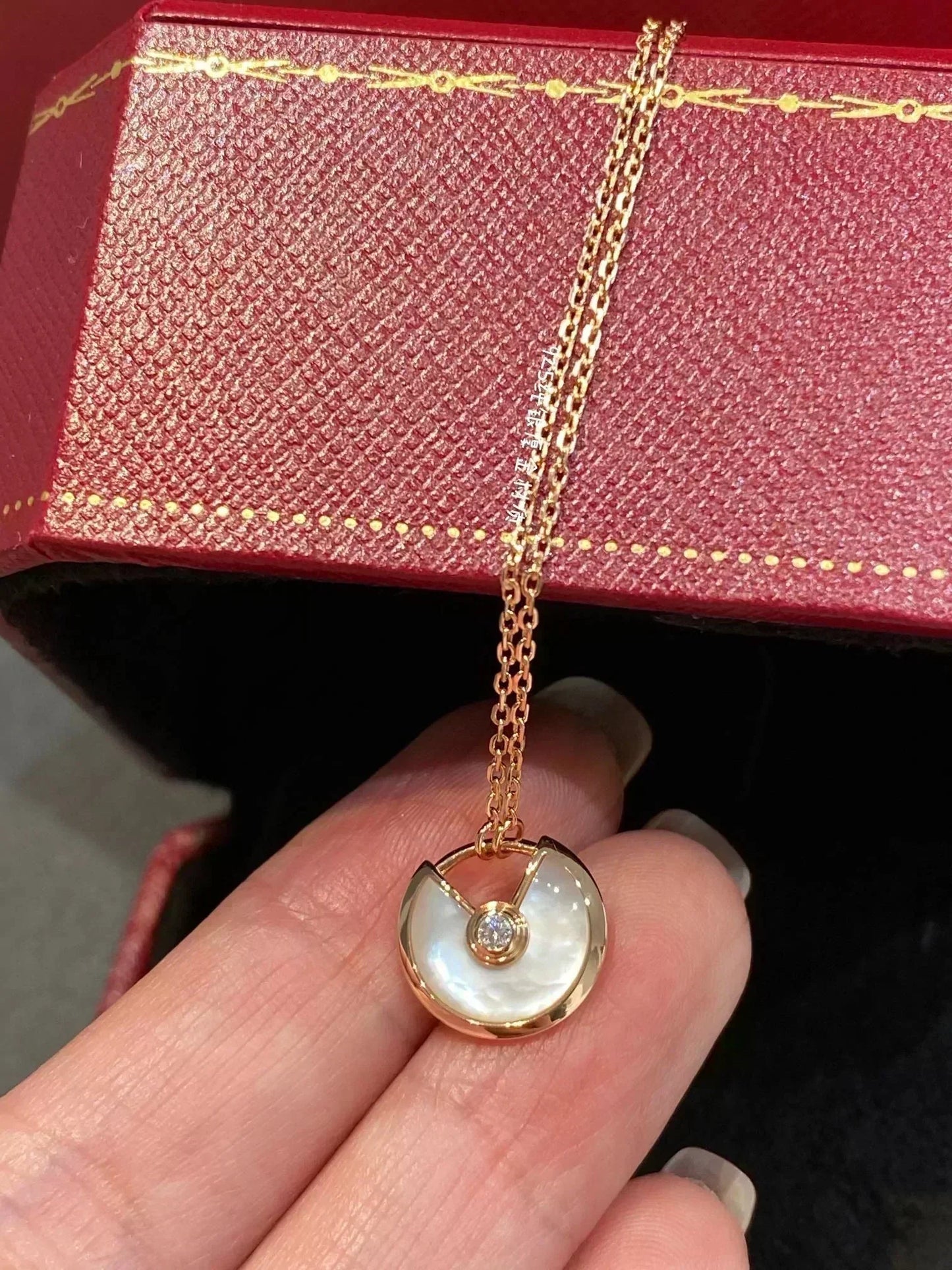 [AuraEcho]AMULETTE ROSE GOLD MOP NECKLACE