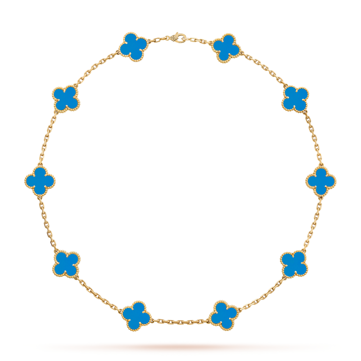 [AuraEcho]CLOVER 10 MOTIFS BLUE AGATE NECKLACE
