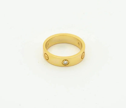 [AuraEcho]LOVE RING 4MM 1 DIAMOND GOLD