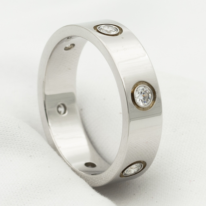 [AuraEcho]LOVE RING 5.5MM 6 DIAMONDS SILVER