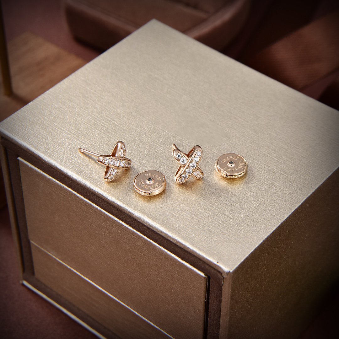 [AuraEcho]JEUX DE GOLD DIAMOND EARRINGS
