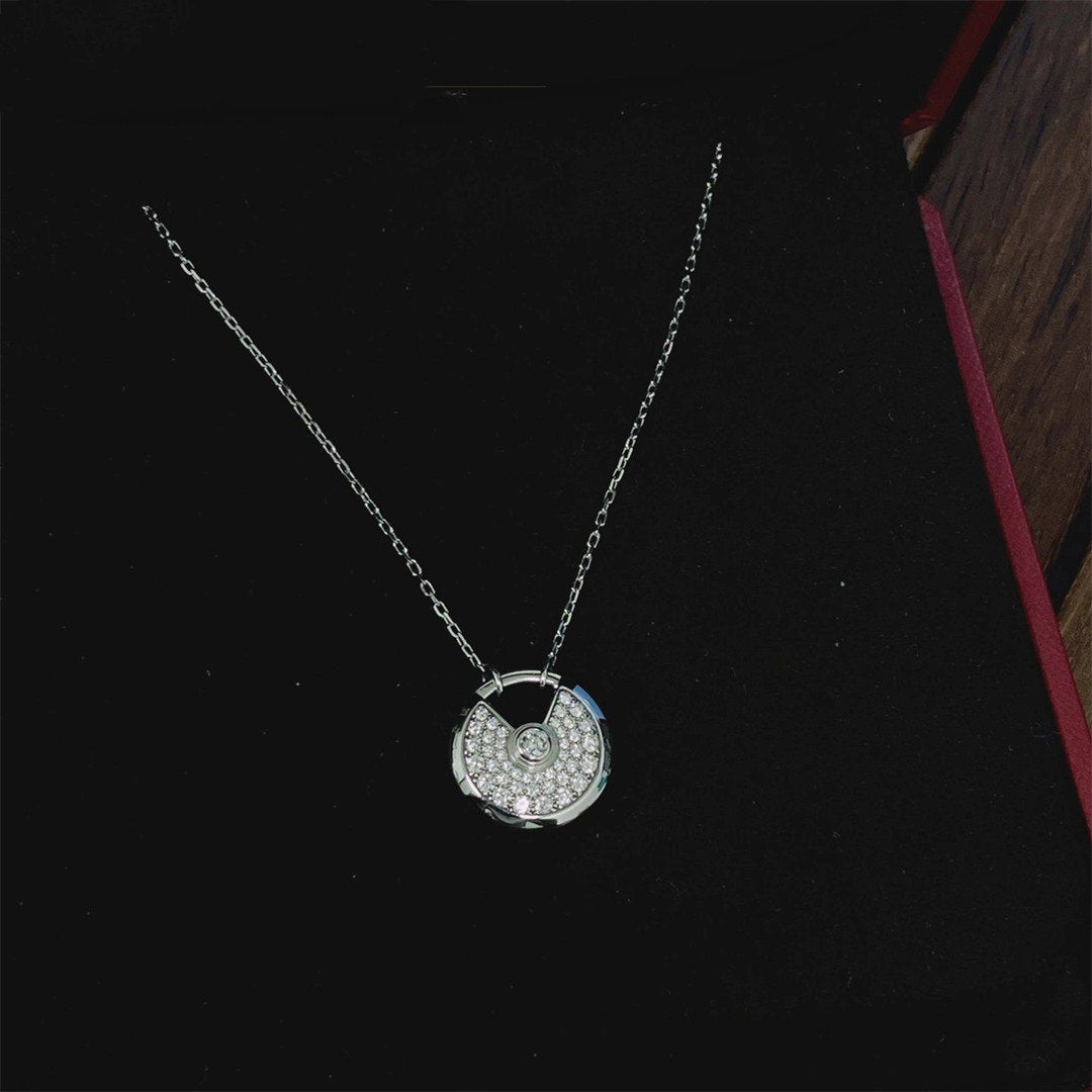 [AuraEcho]AMULETTE SILVER FULL DIAMOND NECKLACE