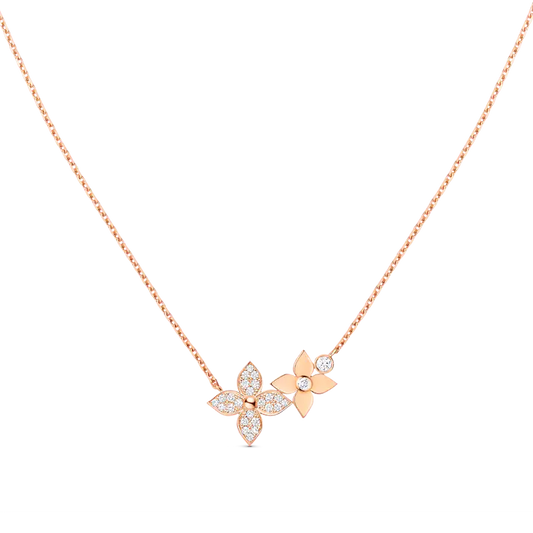 [AuraEcho]STAR BLOSSOM NECKLACE PINK GOLD DIAMONDS