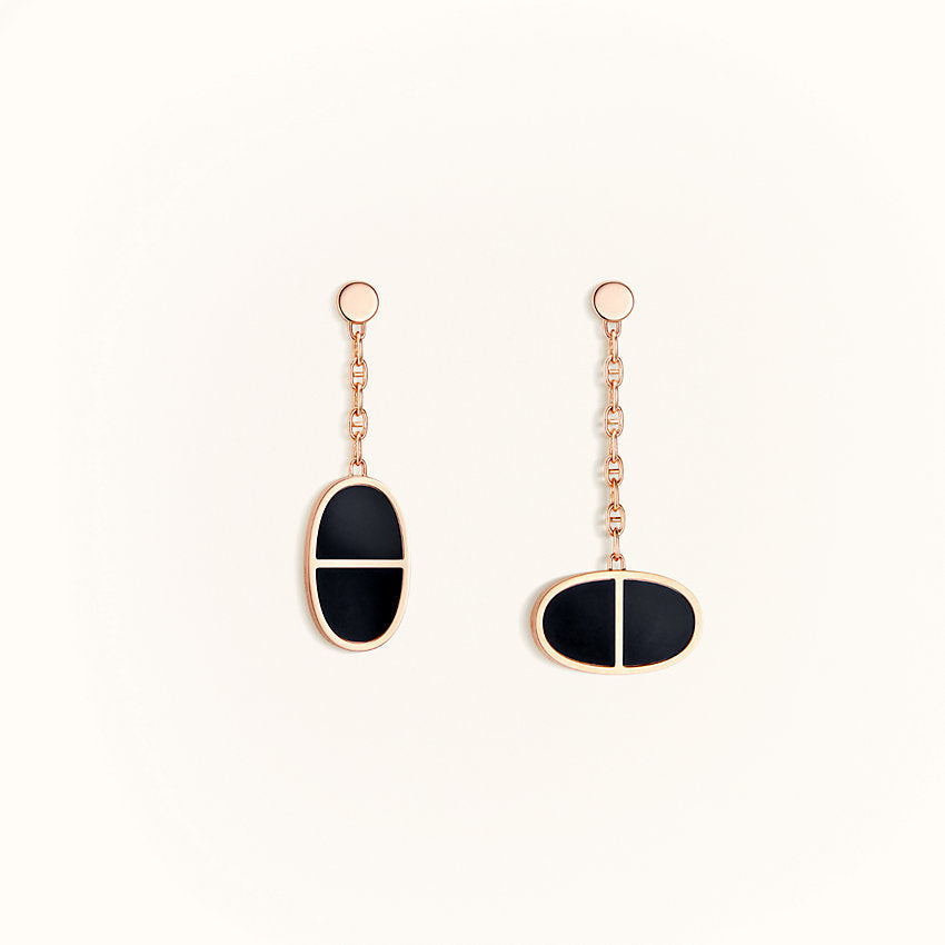 [AuraEcho]CHAINE VERSO BLACK CERAMIC EARRINGS