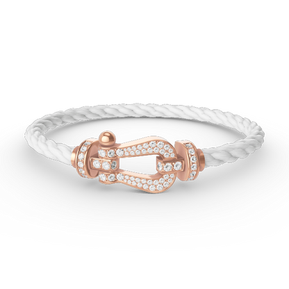 [AuraEcho]FORCE LARGE HORSESHOE FULL DIAMOND BRACELET ROSE GOLD