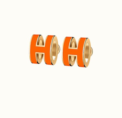 [AuraEcho]MINI POP H EARRINGS ORANGE